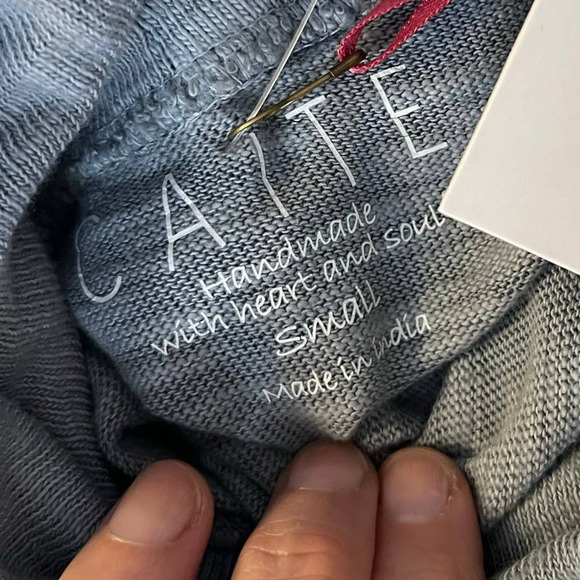 NWT Caite Embroidered Love Top Turtle Neck Sweater Size S Athleta - Picture 8 of 10